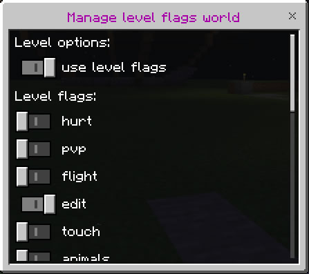 Manage Level use option and flags